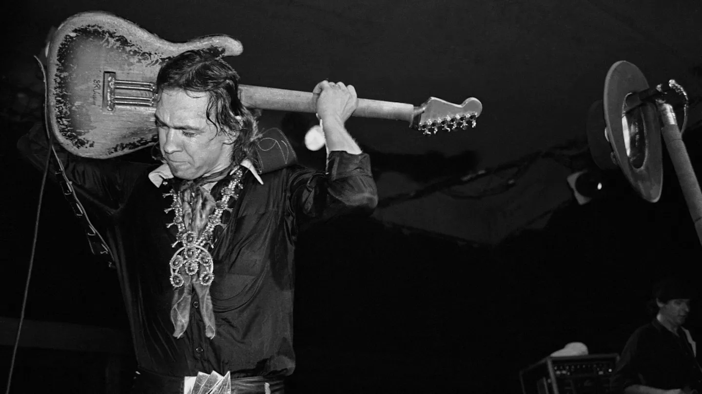 Photo of Stevie Ray Vaughan: BERKELEY, CA-AUGUST 19: Stevie Ray Vaughan performing at the Keystone Berkeley on August 19, 1983 [Credit: Clayton Call / Redferns]