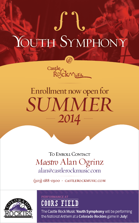 Youth Symphony (Summer 2014) at Castle Rock Music  |  Enrollment now open for Summer 2014