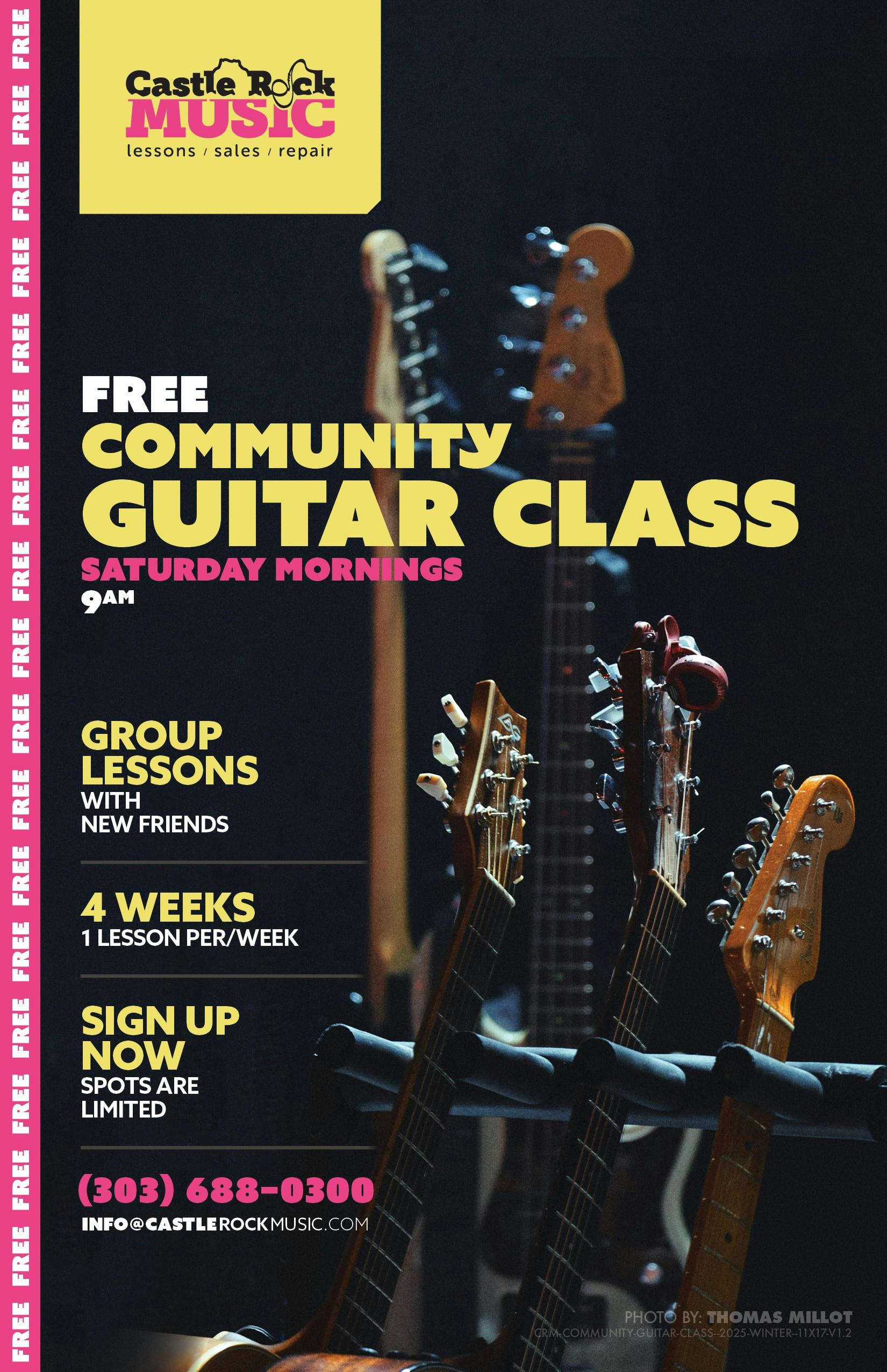 Poster for Community Guitar Class (Free)