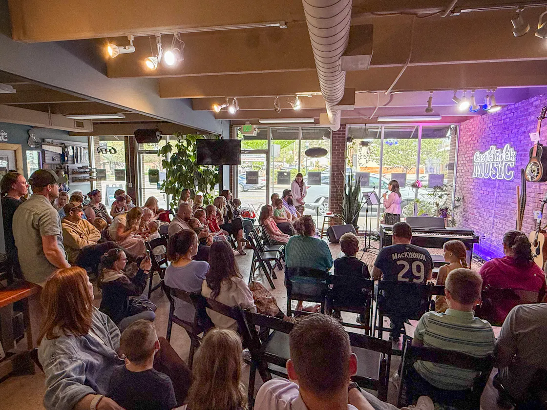 Performance: Student singer and audience